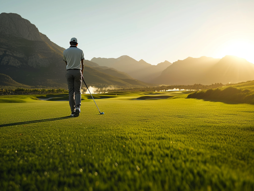 un golfeur avec des montagnes en arriere plan 775c19f5 7220 4ef4 9ac2 94eab44681c6